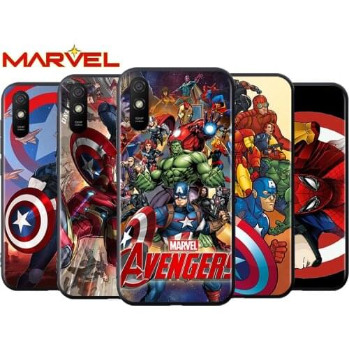 Marvel Avengers for Xiaomi Redmi 10X Pro 9C 9A 9T 9 GO K40 K30 Ultra K20 8 7 S2 6 5 4X Pro Soft Black Phone Case