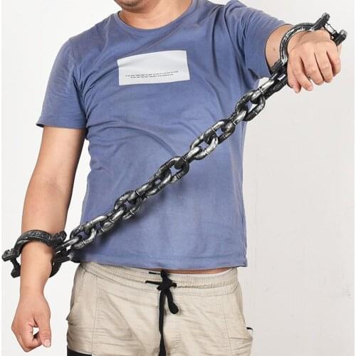 Halloween Party Plastic Handcuffs Fetters Shackle Decorate Prisoner Cosplay Prop Decorative cosplay prisoner props chain plastic