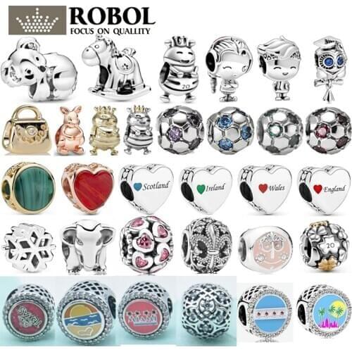 PBD ZZ 05 925 Silver Charm with Original logo Direct factory production Wholesale Fine Charm United Kingdom Series Cartoon Charm