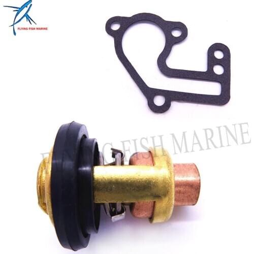 Outboard Engine 6F5-12411-01 6F5-12411-02 6F5-12411-03 Thermostat and 682-12414-A1 Gasket for Yamaha 9.9hp 15hp 25HP 30HP 40HP B