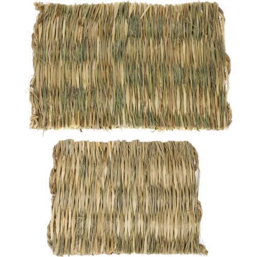 Practical 2Pcs Straw Mat Pet Hamster Rabbit Chewing Toy Grass Preparation Pad Small Animal Rat Guinea Pig Pet Fun Toy Bed