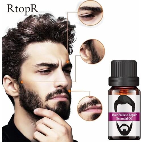 RtopR Hair Follicle Repair Oil Men Styling Moustache Oil Hair Growth Of Beard Body Hair Eyebrow Care Moisturizing Smoothing 10ml