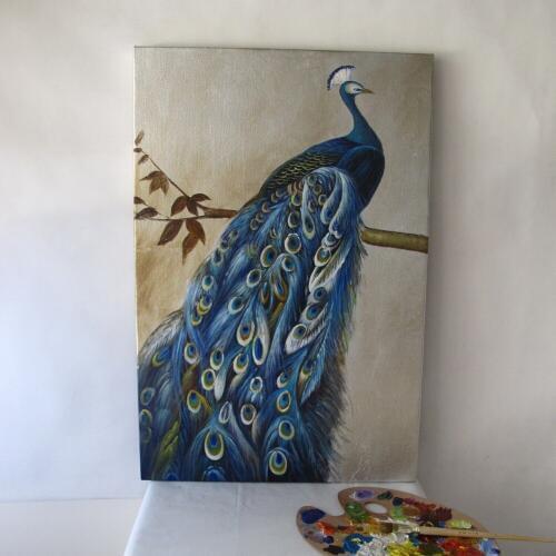 Hand painted oil painting on canvas modern art Peacock oil painting for living room