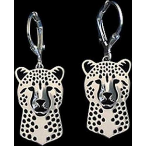 Lovers' Alloy Animal Shaped Earrings Womens Metal Cheetah Earrings