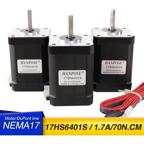 3PCS for 3D printer CNC 1.7A 17HS6401S-d motor 70.N.CM Stepper Motor 42 X60mm Nema 17 motor