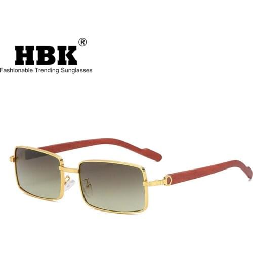 HBK New Vintage Sunglasses Men Women Retro Metal Small Square Men Male Trendy Brand Shades Gradient Color For Men/Women UV400