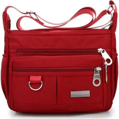 Womens Crossbody Bag Waterproof Nylon Plaid Shoulder Messenger Bags Casual Top-handle Ladies Handbag Travel Tote