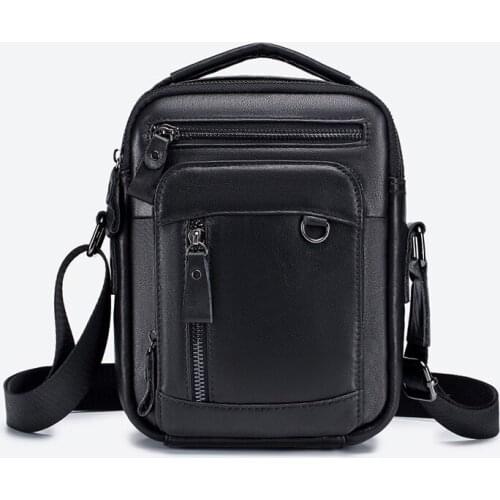 First layer cowhide mens messenger bag multifunctional Purse European and American trend totes bag handbag mens shoulder bag