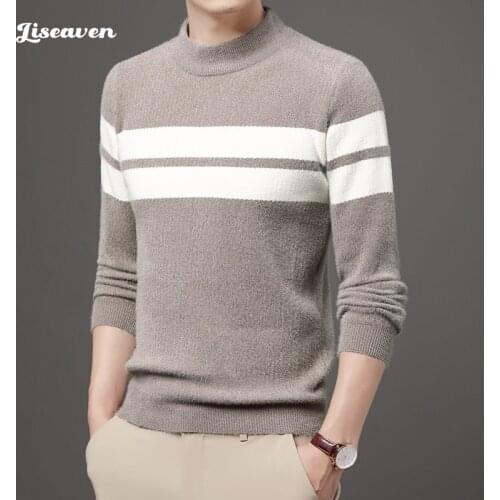 Liseaven 2021 New Sweater Men O-Neck Brand Mens Sweaters Slim Fit Pullover Men Knitwear Male Pull Homme Clothing Jersey