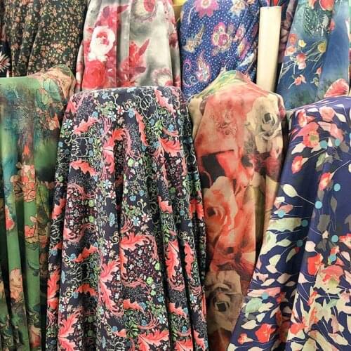 Wide 59" Winter Printing Thick Stretch Suede Fabric Deerskin Velvet Digital Color Coat Coat Pants Clothing Material