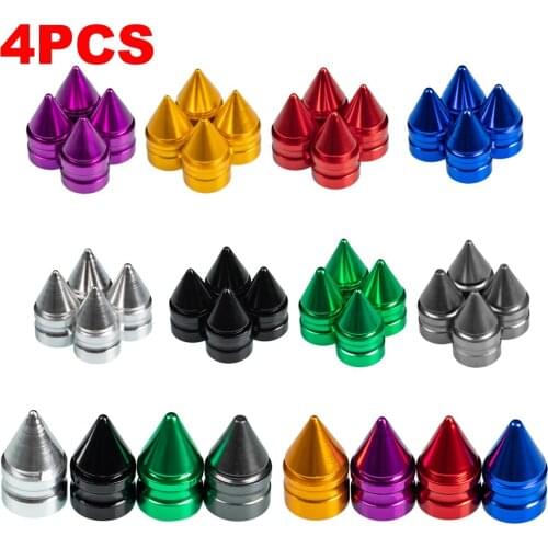 4pcs Colors Universal Spiked Alloy Car Wheel Tire Valve Air Stem Dust Caps Cover Truck Auto Vehicle Motorcycle Bicycle Accessory
