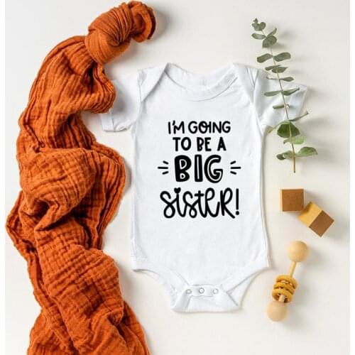 I'm Going to Be a Big Sister Summer Newborn Infant Baby Clothes Funny Cute Toddler Jumpsuits Bodysuits Outfits