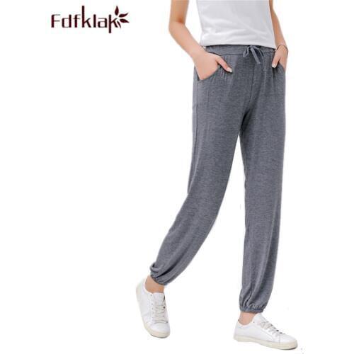 Casual spring autumn women sleepwear pant loose bottoming pants lounge wear sleep trousers pajama pants cotton modal pijama pant