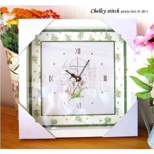 Gold Collection Counted Cross Stitch Kit Clock Calla Lily Lilies White Flower Bouquet , Timepiece Included