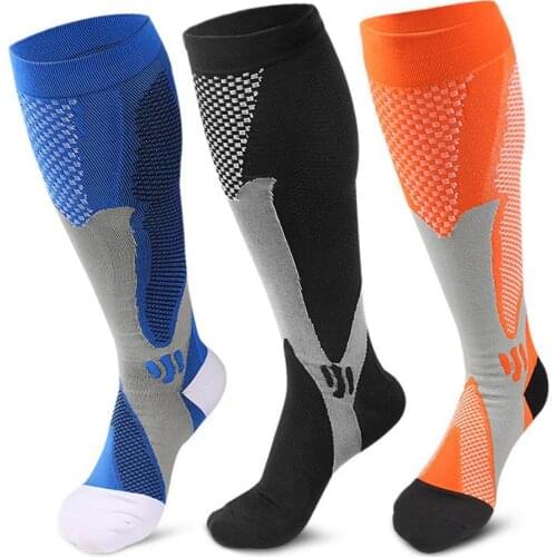1Pair Sports Socks Anti-slip Comfortable Nylon Sports Cycling Stockings for Running Knee-High Sports Running Football Sock