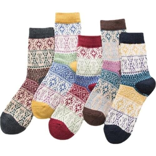 120N 10prs/lot Autumn and Winter Thick Warm Ladies Wool Double Women Rice Flower Pinduoduo Socks