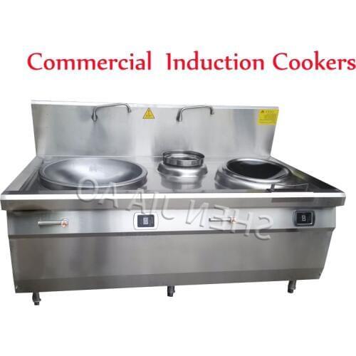 15KW/20KW Commercial Cooking Appliances Induction Cookers Electromagnetic Stir Fry Combination Furnace Double Fryer Cooker 380V
