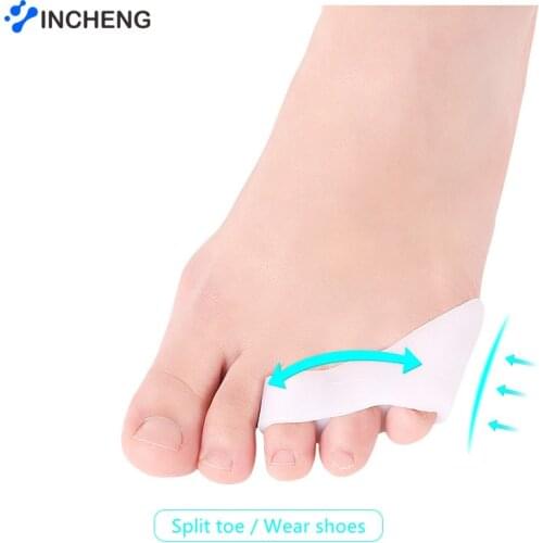 2 Pcs Silicone Gel Small Toes Separator Corrector Toe Orthotics Bunion Hallux Valgus Anti Eversion Overlap Inserts Pads