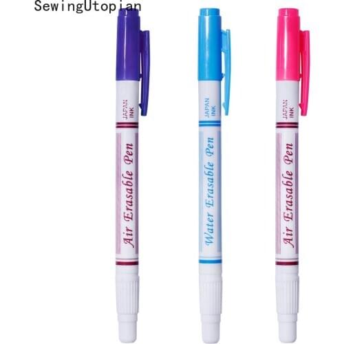 3PCS Double-head Water Soluble Erasable Pen Double Head Disappear Automatically Fabric Marker Pen Home Sewing Accessories