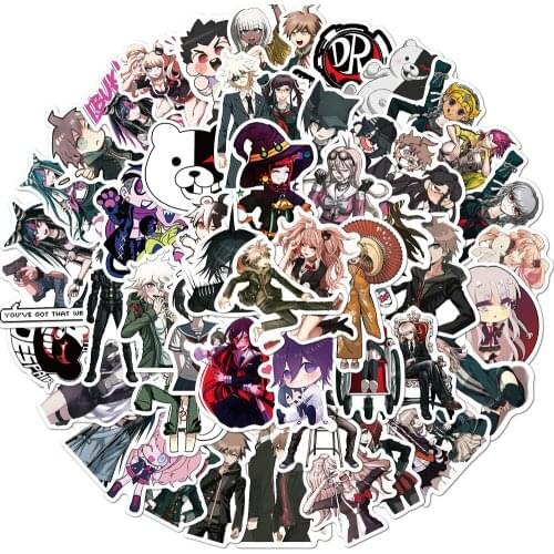 50pcs /Lot Danganronpa Trigger Happy Havoc Japanese Anime Stickers For Refrigerator Helmet Bicycle Guitar DIY Decoration Sticker