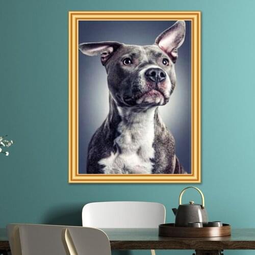 DIY 5D Diamond Painting Dog Cross Stitch Kit Full Drill Square Round Embroidery Mosaic Art Picture of Rhinestones Decor Sale