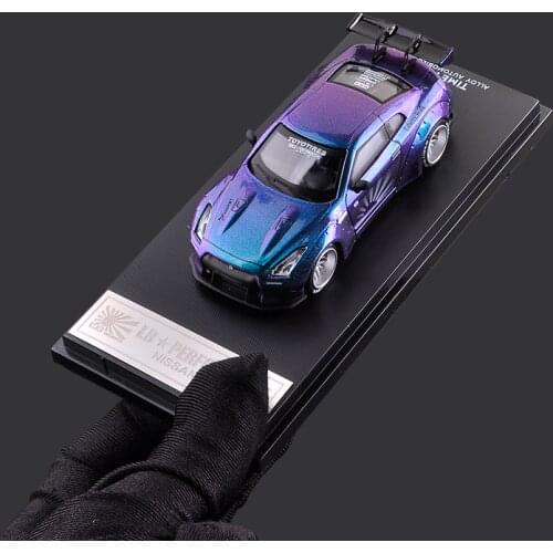 Time Model 1/64 Nis GTR R35 Skyline Super GT Car Chameleon Diecast Toy 1:64 Super Model car Vehicle with Case For Gifts