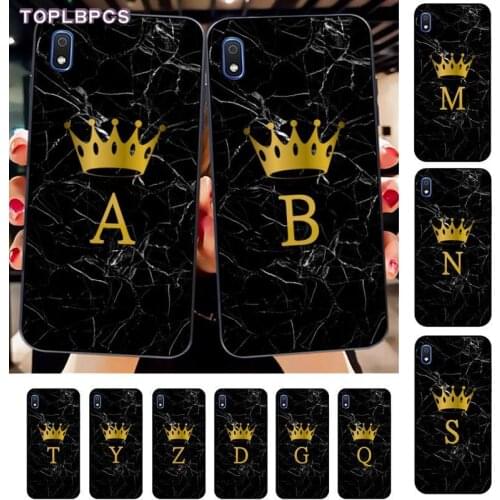 TOPLBPCS Custom Name Letter Monogram Gold Marble phone Case for Samsung A10 20s 71 51 10 s 20 30 40 50 70 80 91 A30s 11 31 21