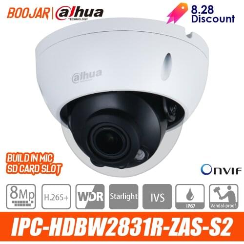 Dahua ip camera IPC-HDBW2831R-ZAS-S2 8MP Lite IR Vari-focal Dome Network Camera