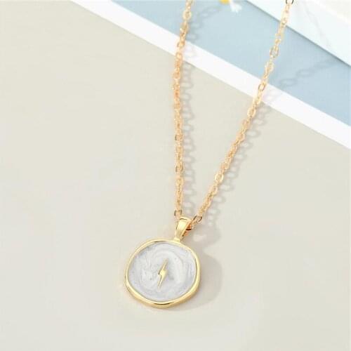 Elegant Fashion Alloy Drop Oil Necklace Grey Lightning Necklaces For Women Party Gift Jewelry 2021