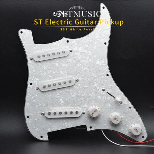 Single Coil Electric Guitar Pickguard Pickups AlnicoLoaded Prewired 11 Hole SSS Red/White Pearl White Guitar Accessories