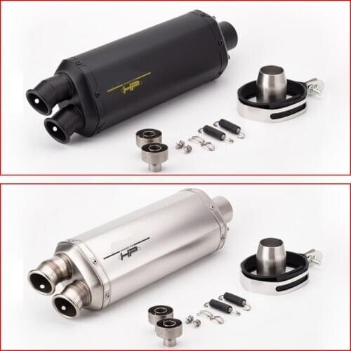 51mm universal motorcycle exhaust muffler dual escape right left for BMW R1200gs f800gs f700gs z900 z1000 fz1 vespa r3 mt07 er6n