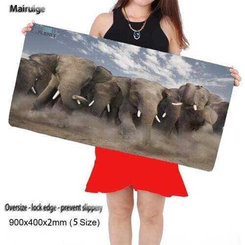 Mairuige Shop Elephants Gaming Animal Mouse Pad with Locking Edge 3mm Thickness Rubber Gamer Mouse Mat Perfect for You