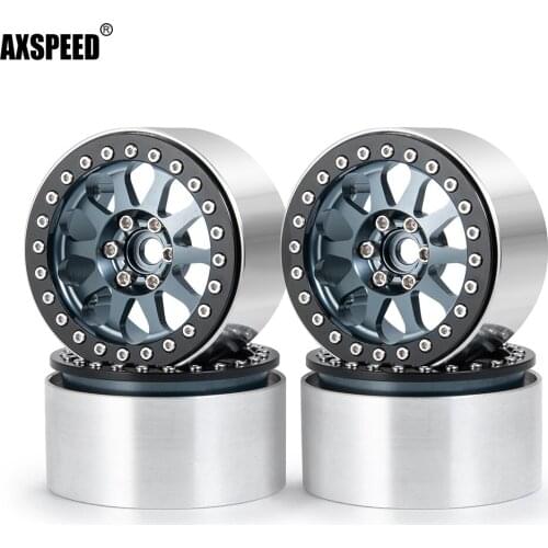 AXSPEED 1/2/4/5 Pcs Metal Aluminum 2.2 inch 35mm Width Beadlock Wheel Rim for 1/10 Axial Wraith 90048 RR10 RC Crawler Car