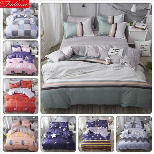 3/4 pcs Bedding Set Skin Soft Cotton Bed Linen Kid Child Single Twin Queen King Size Duvet Cover 1.35m 1.5m 1.8m 2m 2.2m 180x220