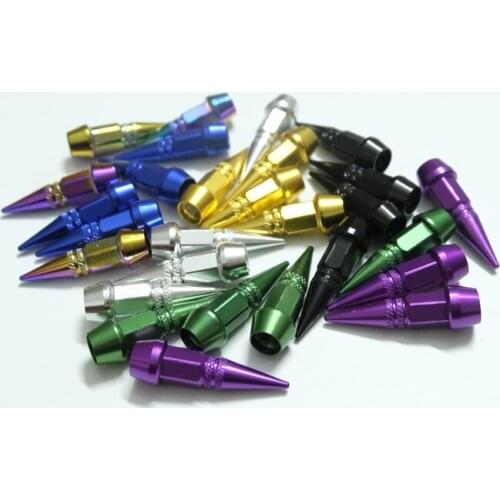 Automobile Tire Valve Cap Motorcycle Valve Cap Aluminum Alloy Pointed Universal Valve Core Cap Refitted Valve Cap