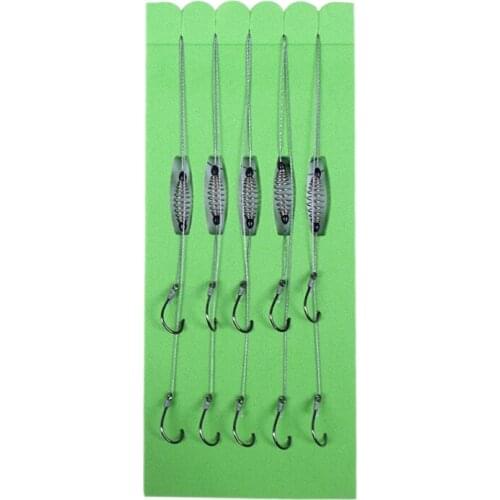 5 Pcs/Set Double Hook Fishing Line Barbed Carp Hooks Bait Feeder Spring Fish Line Hook Barbed Hook Fishing Tool