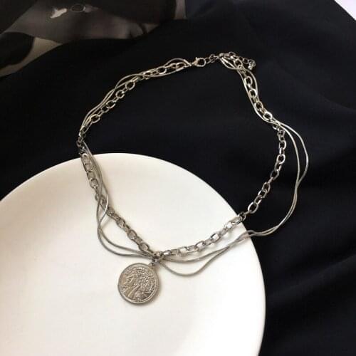 European American Trendy Multi-layer Twin Avatar Necklace Female Personalized Cold Style Affordable Luxury Niche Design Necklace