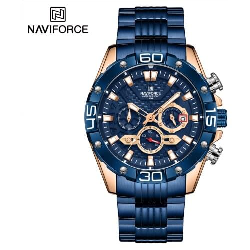 Fashion Casual Men Military Sport Wrist Watch Chronograph Blue Quartz Steel 30M Waterproof Watches Multifunction Male Clock 2021
