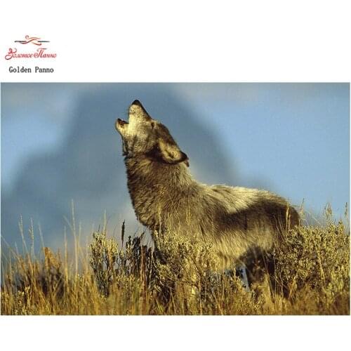 Golden Panno,DIY DMC 11CT 14CT completely Cross stitch Animal wolf kits embroidery needlework sets wall decoration 08