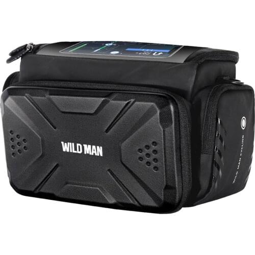 2021 New Scooter Handlebar Bag Touch Screen Hard Shell With Shoulder Strap Rain Cover Bicycle Mobile Phone Bag Fit Up 7in Phones