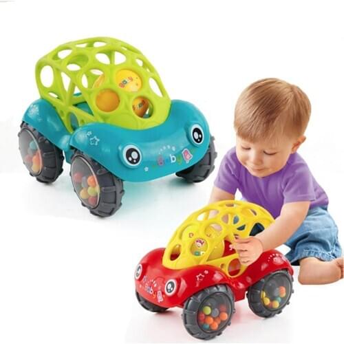 Newborn Baby Colorful Car Toy Bell Ring Shaking Hand Grip Catch Ball Rattle New