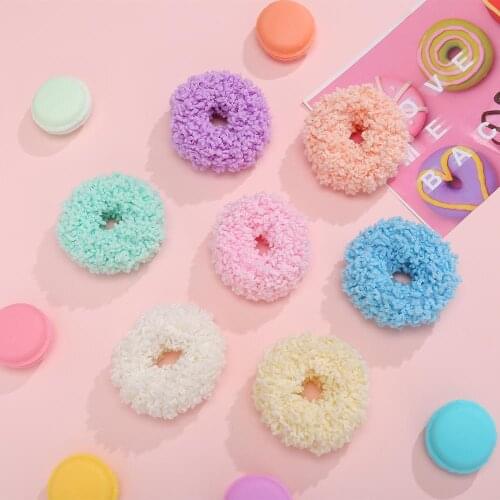 New Winter Women Girls Luminous Cute Scrunchies Hairband Headwear Soft Plush Elastic Hair Bands Solid Color Hair Accessories