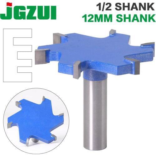 1pc 1/2" Shank 12mm shank 6 Edge T Type Slotting Cutter Woodworking Tool Router Bits For Wood Industrial Grade Milling Cutter