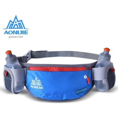 AONIJIE E882 Marathon Jogging Cycling Running Hydration Belt Waist Bag Pouch Fanny Pack Phone Holder with 170ml Water Bottles
