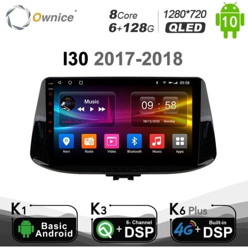 QLED k3 k5 k6 plus Octa Core Android 10.0 for Hyundai I30 2017 - 2018 Car DVD Player GPS Radio DSP 4G SPDIF head Unit 6G 128G