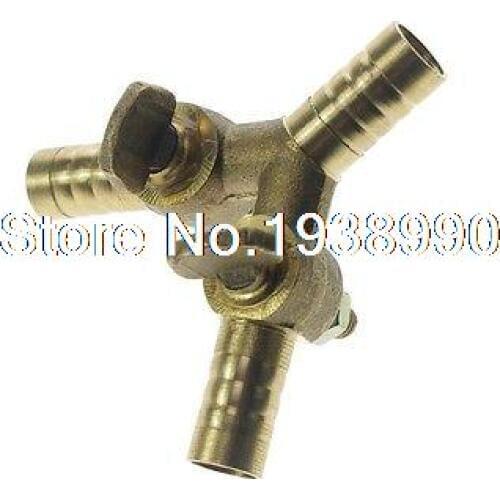 Equal 10 mm Barb Barbed Brass 3 Ways Type Y Gas Fitting Connector Valve