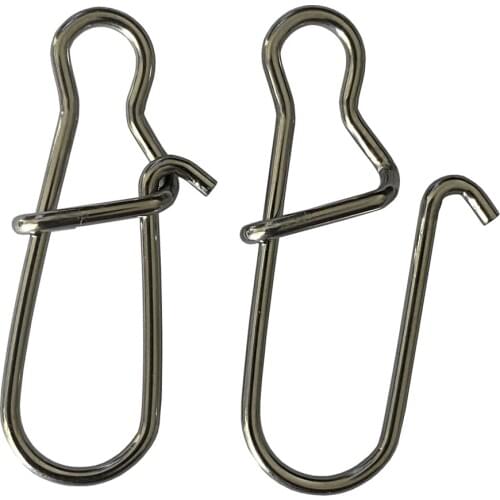 LOTITONG Stainless Steel Fishing Connector Fast Clip Lock Snap Swivel Solid Rings Safety Snaps Fishing Hook Tool Snap