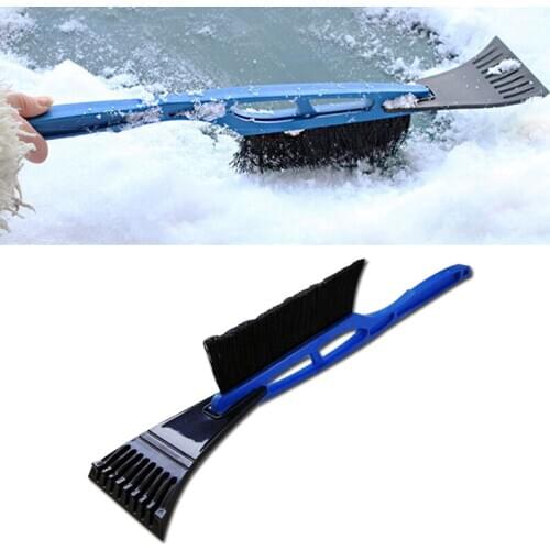 2-in-1 Car Ice Scraper Snow Remover Shovel Brush Window Windscreen Windshield Deicing Cleaning Scraping Tool