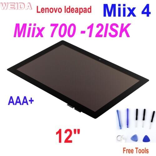 WEIDA LCD Replacment For Lenovo Miix 700 -12ISK 4 12" Miix 4 LCD Touch Screen Assembly With Frame