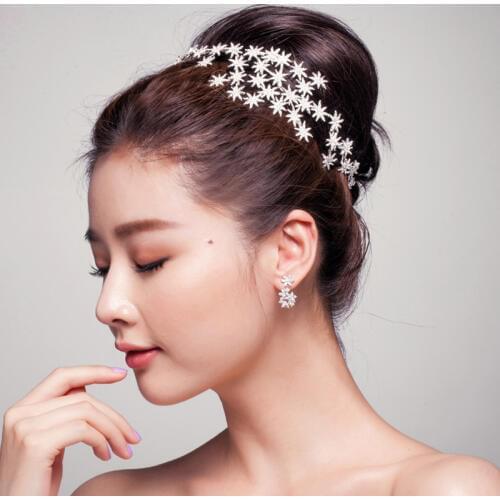 SLBRIDAL Art Deco Shining Crystal Rhinestone All Stars Bridal Tiara Headband Headpieces Wedding Princess Queen Crown Bridesmaids